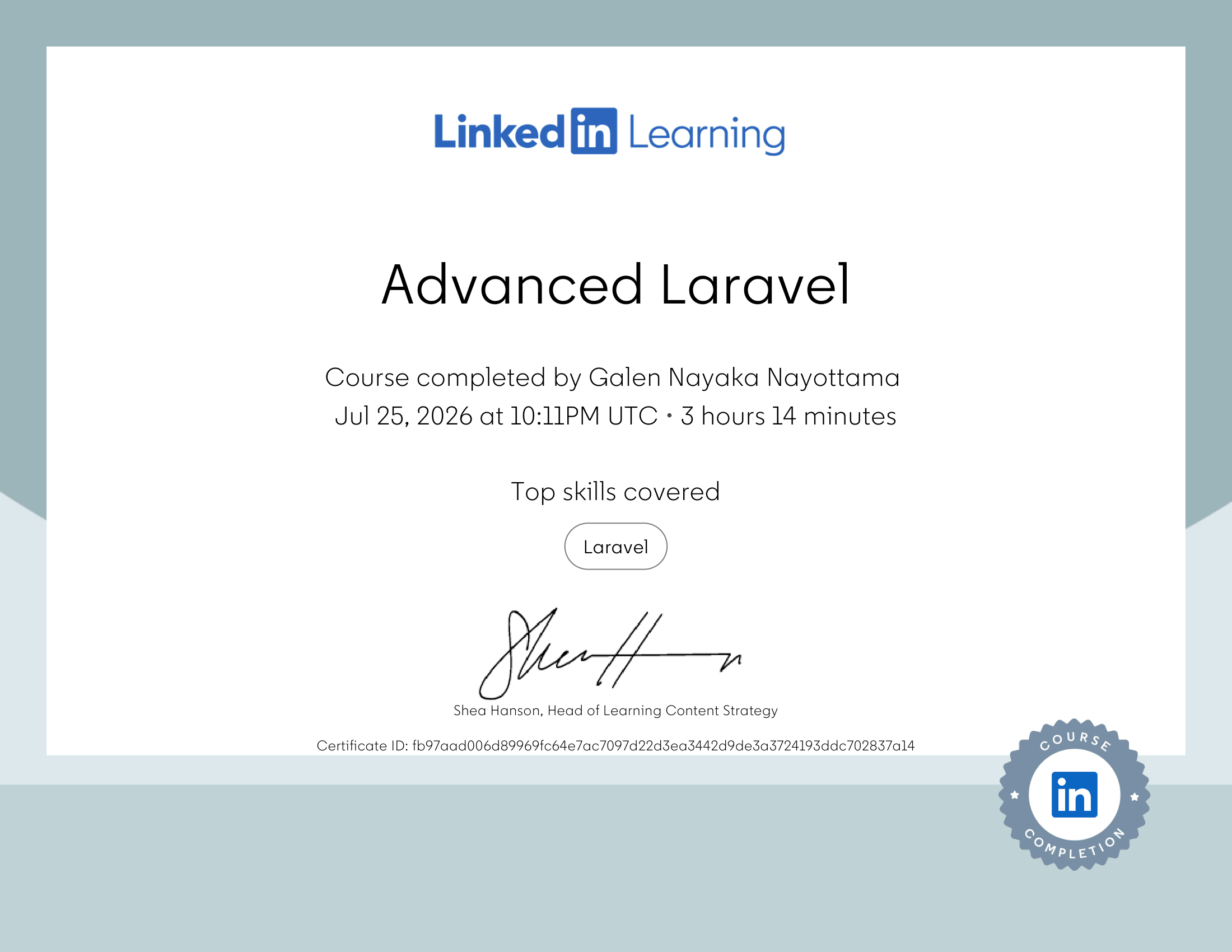 Laravel Certificate